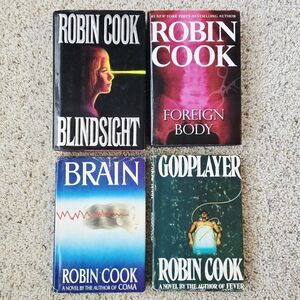 4 Robin Cook Vintage Hardcover Book Lot Godplayer Brain Foreign Body Blindsight